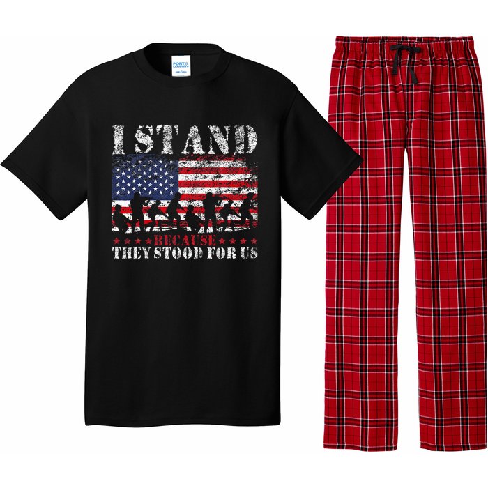 I Stand Because They Stood For Us American Flag Pajama Set