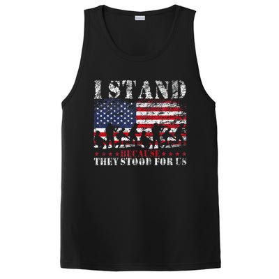 I Stand Because They Stood For Us American Flag PosiCharge Competitor Tank