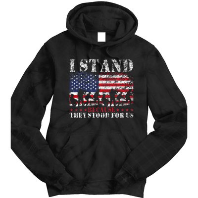 I Stand Because They Stood For Us American Flag Tie Dye Hoodie