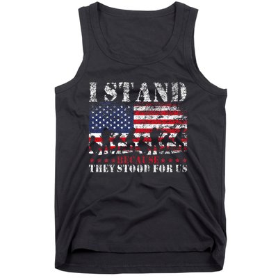 I Stand Because They Stood For Us American Flag Tank Top