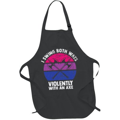 I Swing Both Ways Violently With An Axe Bisexual LGBT Pride Apron