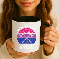 I Swing Both Ways Violently With An Axe Bisexual LGBT Pride Mug