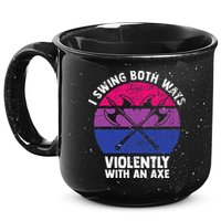 I Swing Both Ways Violently With An Axe Bisexual LGBT Pride 15oz Campfire Ceramic Mug