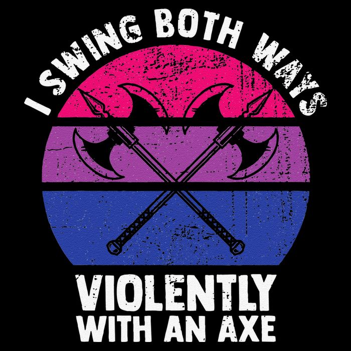 I Swing Both Ways Violently With An Axe Bisexual LGBT Pride Flatbill Hat