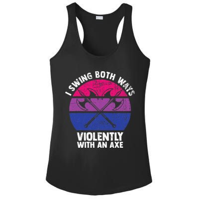 I Swing Both Ways Violently With An Axe Bisexual LGBT Pride Ladies PosiCharge Competitor Racerback Tank