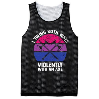 I Swing Both Ways Violently With An Axe Bisexual LGBT Pride Mesh Reversible Basketball Jersey Tank