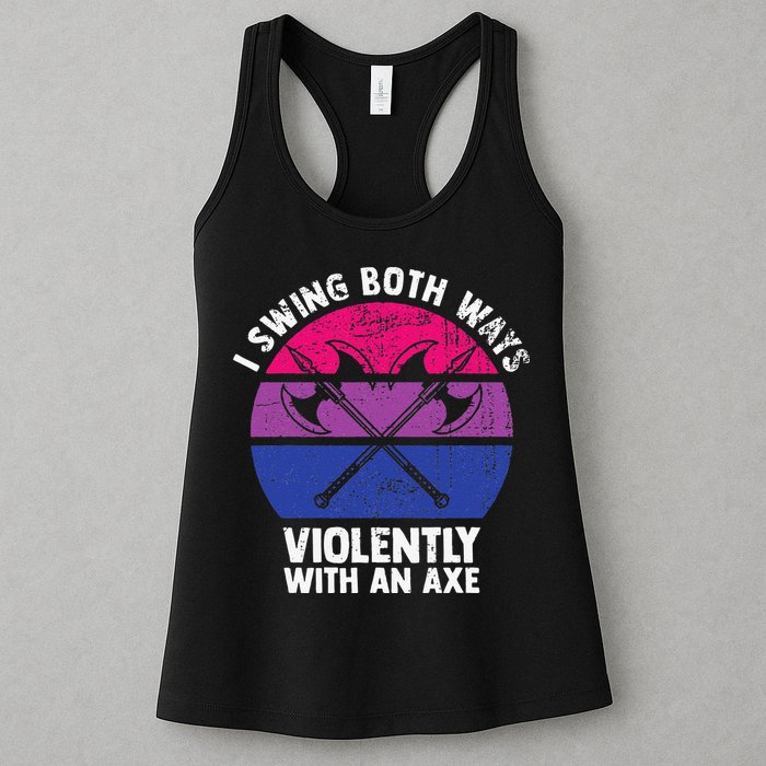 I Swing Both Ways Violently With An Axe Bisexual LGBT Pride Womens Tank Top