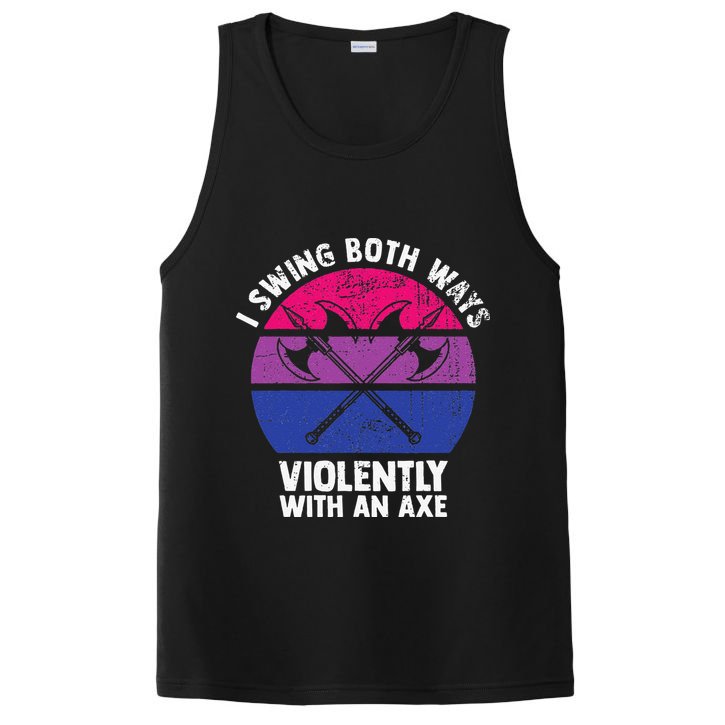 I Swing Both Ways Violently With An Axe Bisexual LGBT Pride PosiCharge Competitor Tank