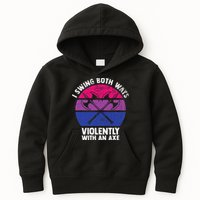 I Swing Both Ways Violently With An Axe Bisexual LGBT Pride Kids Hoodie