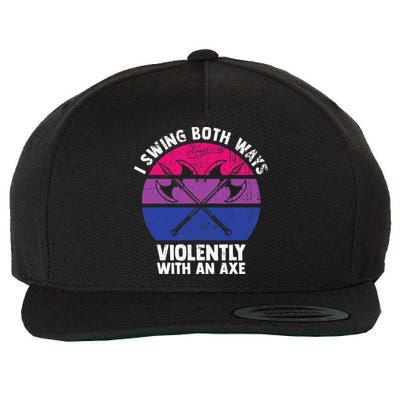 I Swing Both Ways Violently With An Axe Bisexual LGBT Pride Wool Snapback Cap