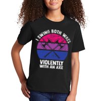 I Swing Both Ways Violently With An Axe Bisexual LGBT Pride Kids T-Shirt