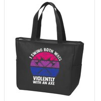 I Swing Both Ways Violently With An Axe Bisexual LGBT Pride Zip Tote Bag