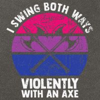 I Swing Both Ways Violently With An Axe Bisexual LGBT Pride Cotton Canvas Backpack