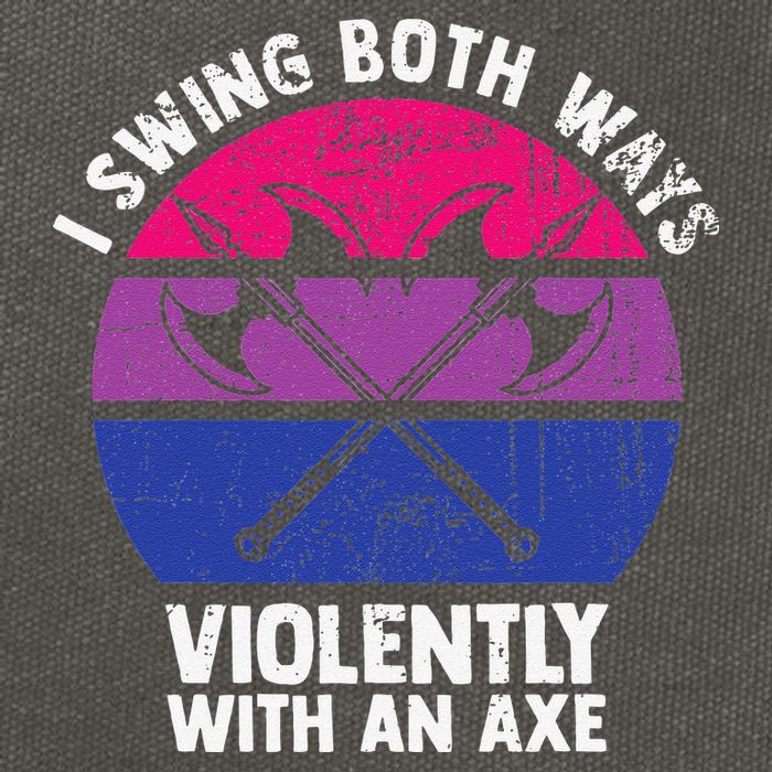 I Swing Both Ways Violently With An Axe Bisexual LGBT Pride Cotton Canvas Backpack