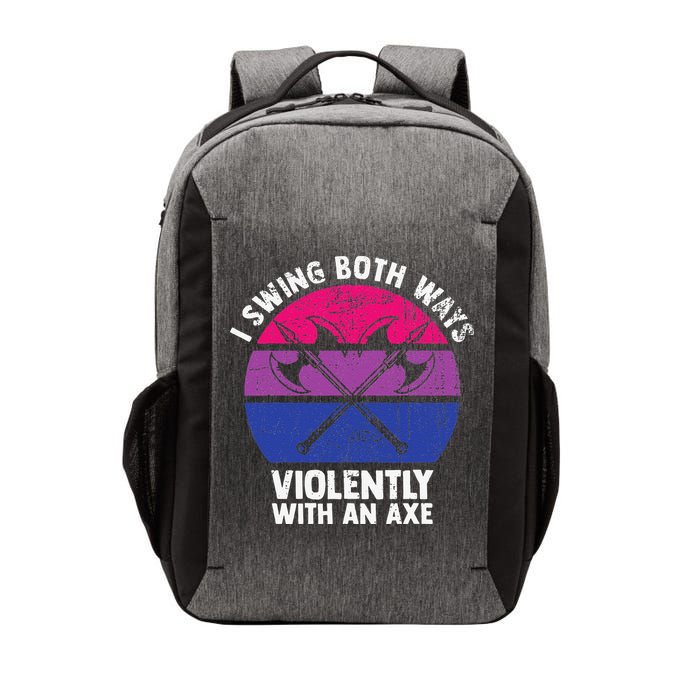 I Swing Both Ways Violently With An Axe Bisexual LGBT Pride Vector Backpack