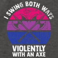 I Swing Both Ways Violently With An Axe Bisexual LGBT Pride Vector Backpack