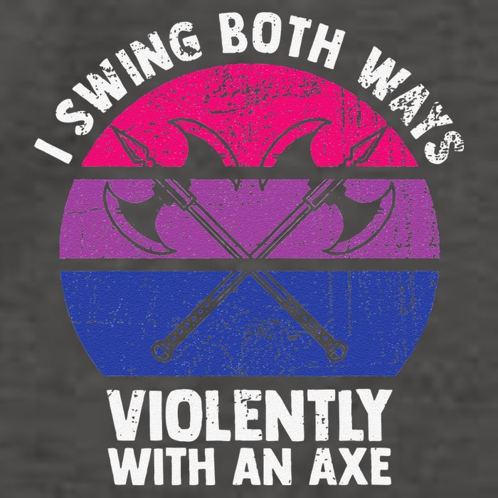 I Swing Both Ways Violently With An Axe Bisexual LGBT Pride Vector Backpack