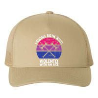 I Swing Both Ways Violently With An Axe Bisexual LGBT Pride Yupoong Adult 5-Panel Trucker Hat