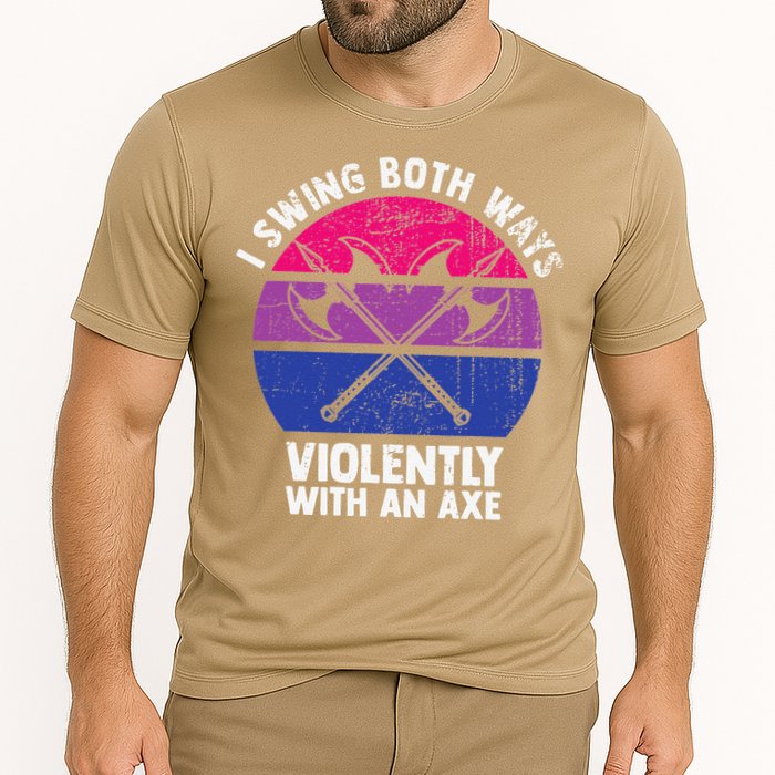 I Swing Both Ways Violently With An Axe Bisexual LGBT Pride Performance Shirt