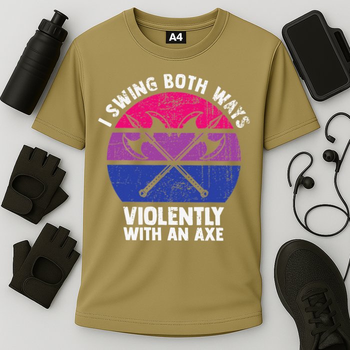 I Swing Both Ways Violently With An Axe Bisexual LGBT Pride Performance Shirt