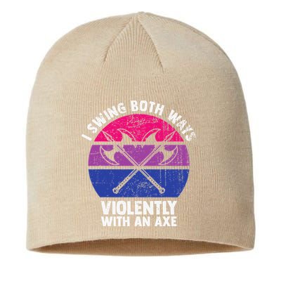 I Swing Both Ways Violently With An Axe Bisexual LGBT Pride Sustainable Beanie