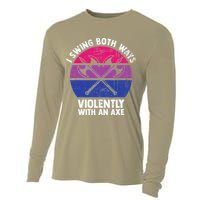 I Swing Both Ways Violently With An Axe Bisexual LGBT Pride Cooling Performance Long Sleeve Crew