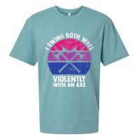 I Swing Both Ways Violently With An Axe Bisexual LGBT Pride Sueded Cloud Jersey T-Shirt
