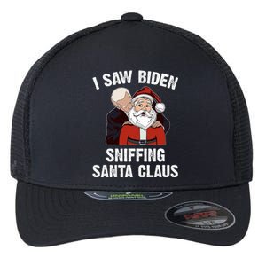 I Saw Biden Sniffing Santa Claus  Flexfit Unipanel Trucker Cap