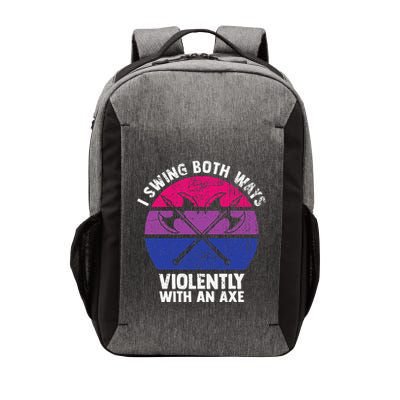 I Swing Both Ways Violently With An Axe Bisexual Lgbt Pride Vector Backpack