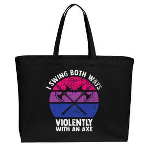 I Swing Both Ways Violently With An Axe Bisexual Lgbt Pride Cotton Canvas Jumbo Tote