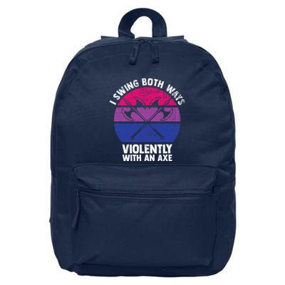 I Swing Both Ways Violently With An Axe Bisexual Lgbt Pride 16 in Basic Backpack