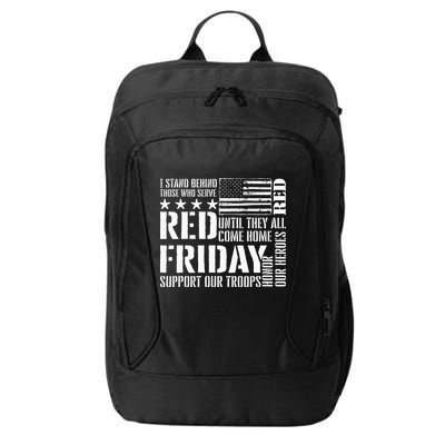 I Stand Behind Those Who Serve American Flag Red Friday City Backpack