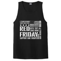I Stand Behind Those Who Serve American Flag Red Friday PosiCharge Competitor Tank