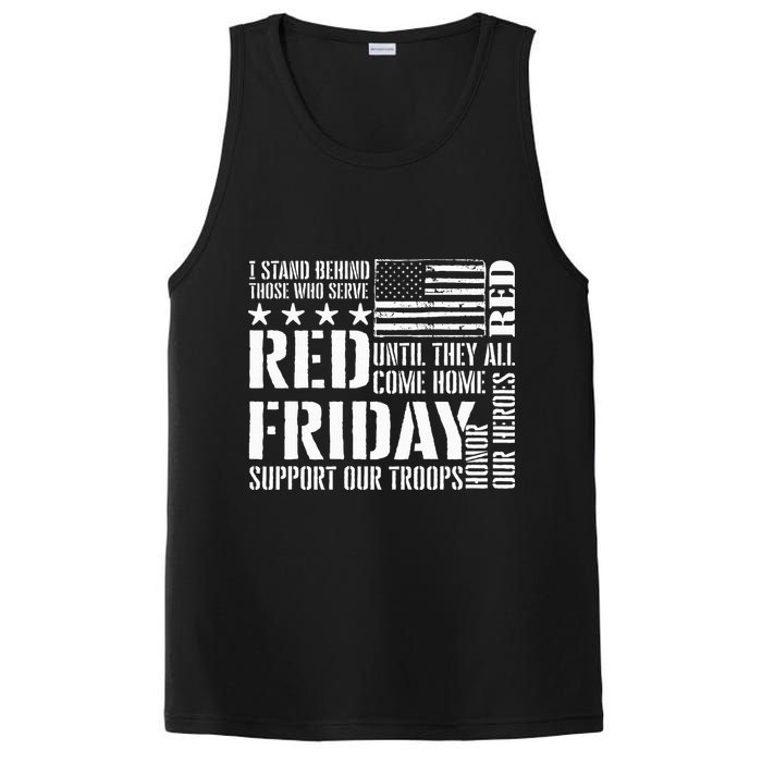 I Stand Behind Those Who Serve American Flag Red Friday PosiCharge Competitor Tank
