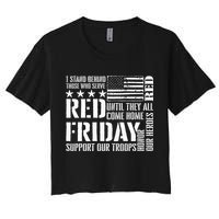 I Stand Behind Those Who Serve American Flag Red Friday Crop Top