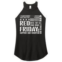 I Stand Behind Those Who Serve American Flag Red Friday Women's Perfect Tri Rocker Tank