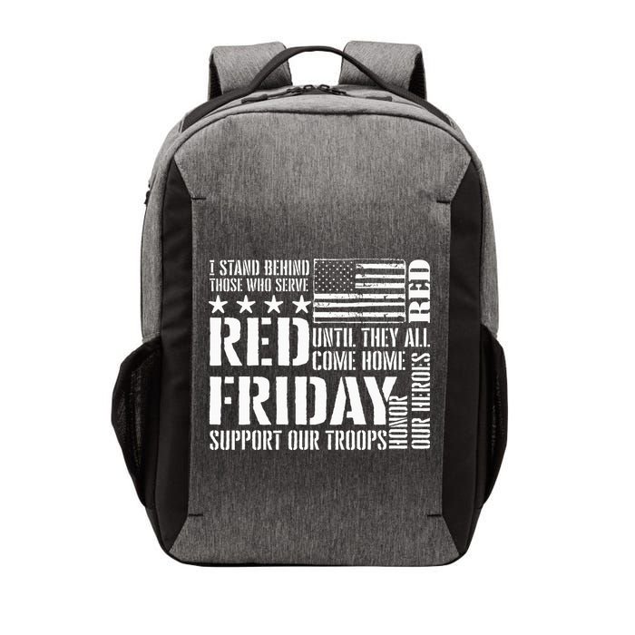 I Stand Behind Those Who Serve American Flag Red Friday Vector Backpack