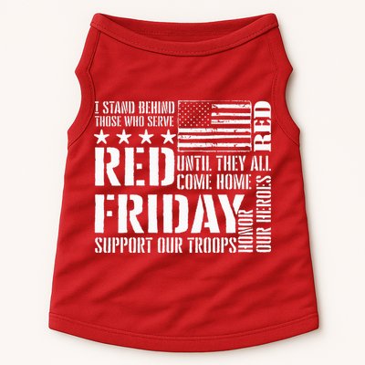 I Stand Behind Those Who Serve American Flag Red Friday Doggie Tank