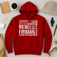 I Stand Behind Those Who Serve American Flag Red Friday Hoodie