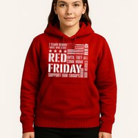 I Stand Behind Those Who Serve American Flag Red Friday Hoodie