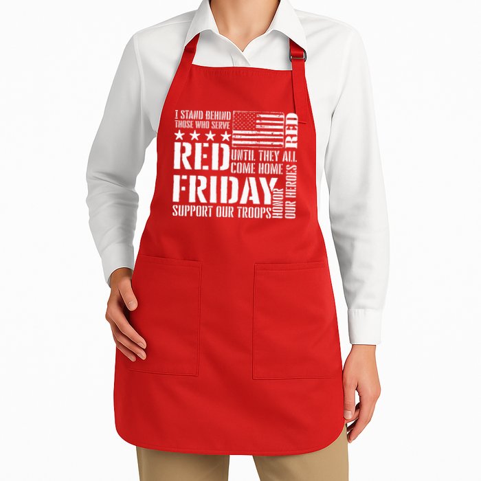 I Stand Behind Those Who Serve American Flag Red Friday Apron