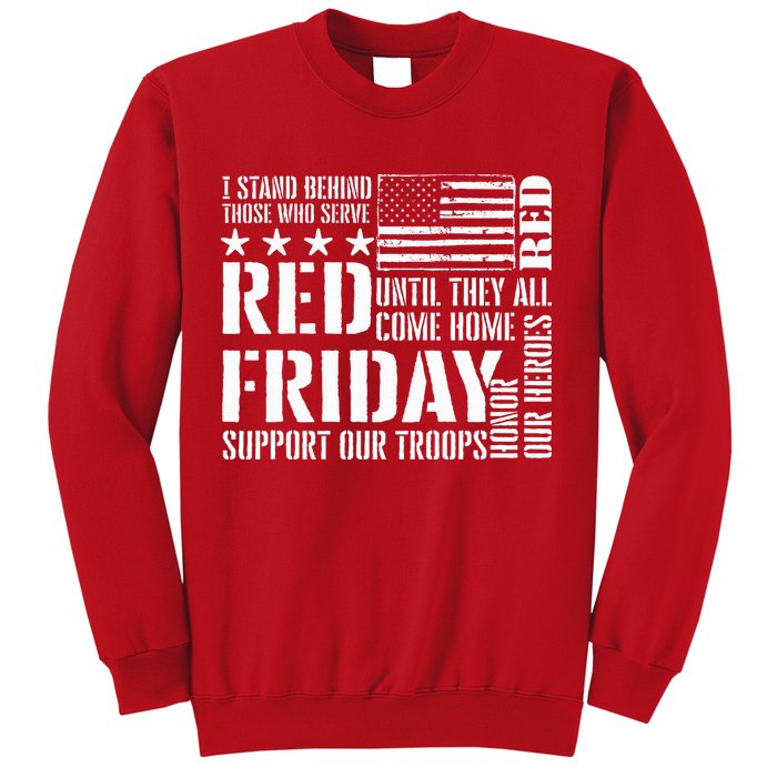 I Stand Behind Those Who Serve American Flag Red Friday Sweatshirt
