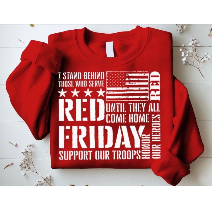 I Stand Behind Those Who Serve American Flag Red Friday Sweatshirt