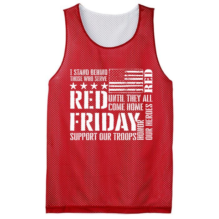 I Stand Behind Those Who Serve American Flag Red Friday Mesh Reversible Basketball Jersey Tank