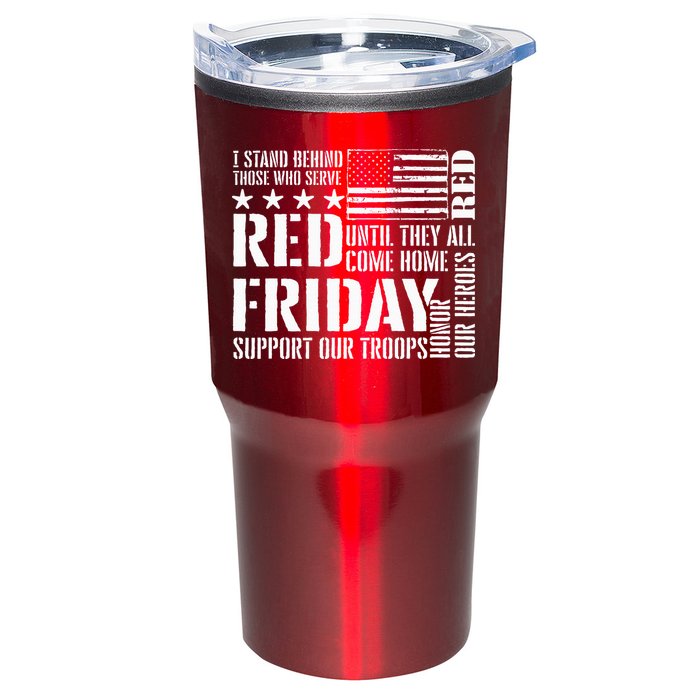 I Stand Behind Those Who Serve American Flag Red Friday Tumbler