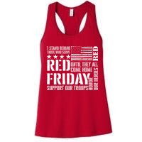 I Stand Behind Those Who Serve American Flag Red Friday Womens Tank Top
