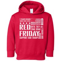 I Stand Behind Those Who Serve American Flag Red Friday Toddler Hoodie