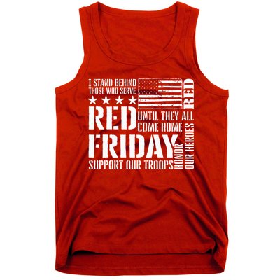 I Stand Behind Those Who Serve American Flag Red Friday Tank Top