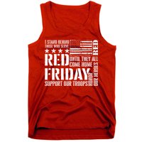 I Stand Behind Those Who Serve American Flag Red Friday Tank Top