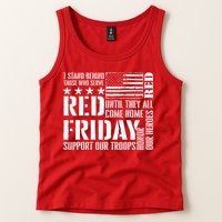 I Stand Behind Those Who Serve American Flag Red Friday Tank Top